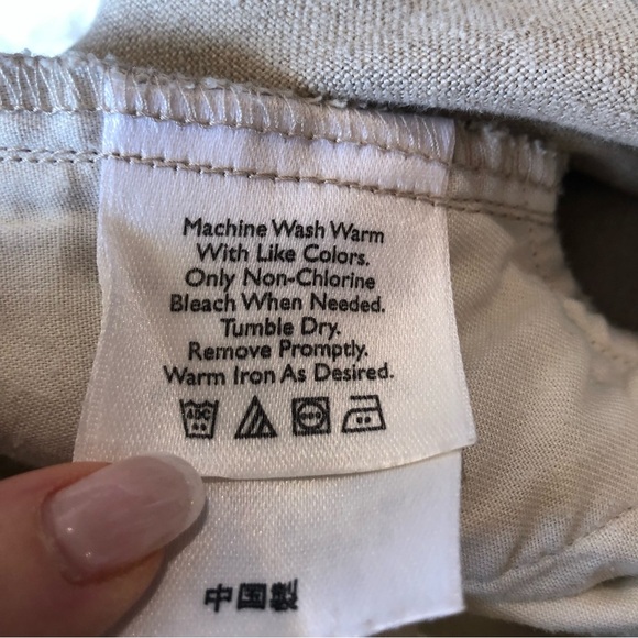 Mens 100 linen Eddie Bauer pleat front cuff hem pants size 36 tall - Picture 7 of 10